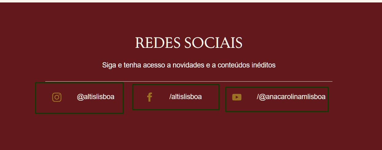 Redes Sociais não clicáveis